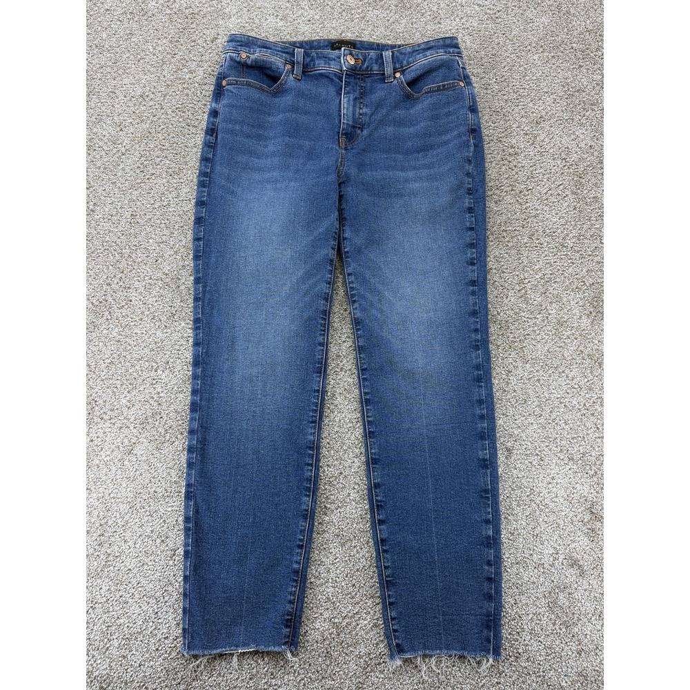 Talbots High Rise Slim Ankle Jeans Womens Size 6 Blue Roslyn Medium Wash Stretch